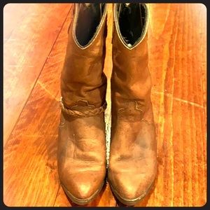 Cowboy boots light brown calf height